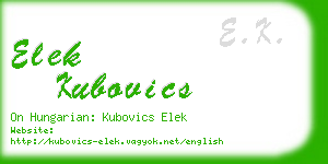 elek kubovics business card